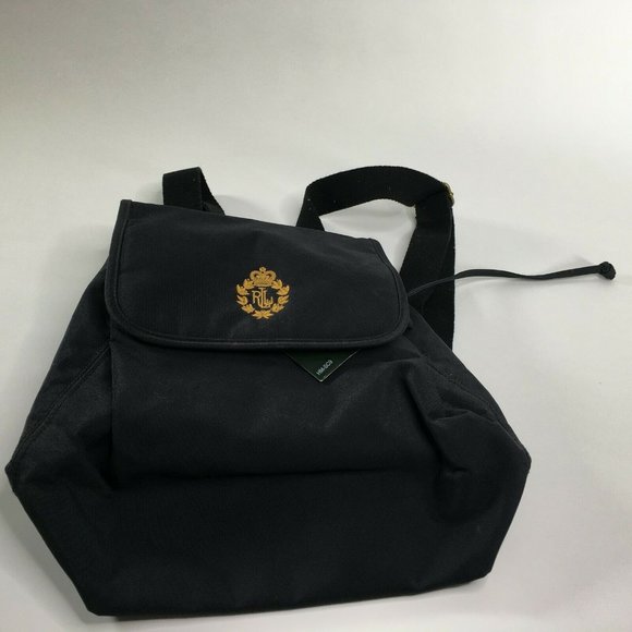 Lauren Ralph Lauren Black Drawstring Backpack